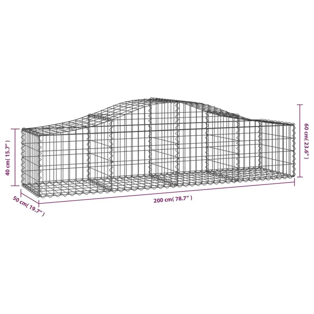 Arched Gabion Baskets Decorative Garden Barrier 2pc Outdoor Retaining Wall