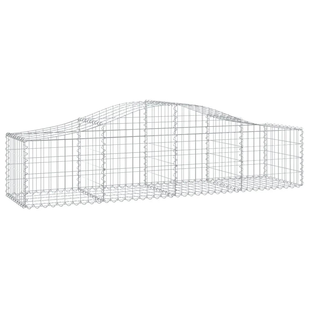 Arched Gabion Baskets Decorative 200x50x40/60cm 6 Piece Garden Retaining Wall