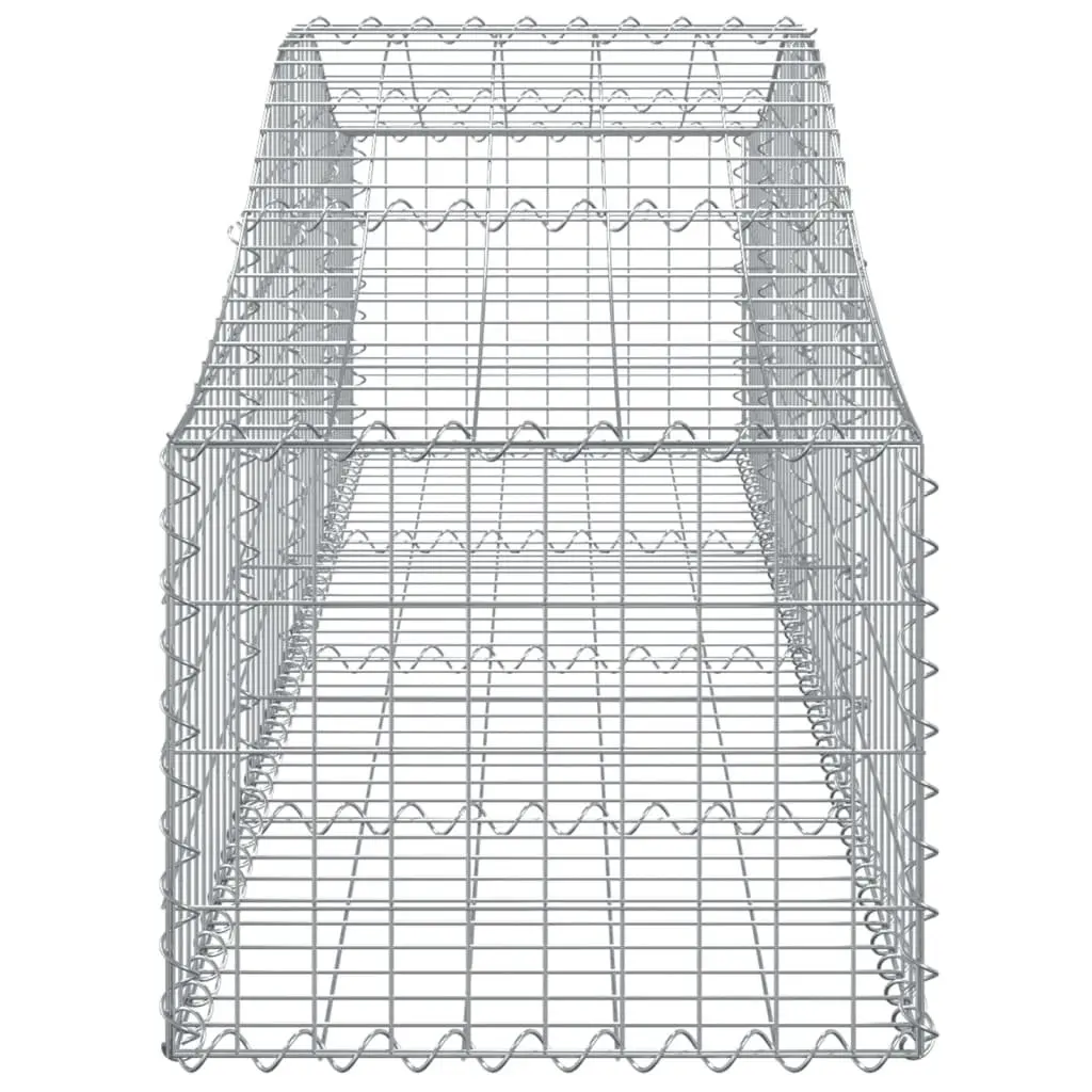 Arched Gabion Baskets Decorative 200x50x40/60cm 6 Piece Garden Retaining Wall