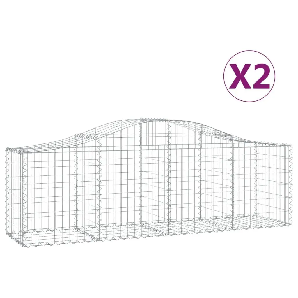 Arched Gabion Baskets Decorative Sound-Insulating Garden Barrier 200x50x60/80 cm