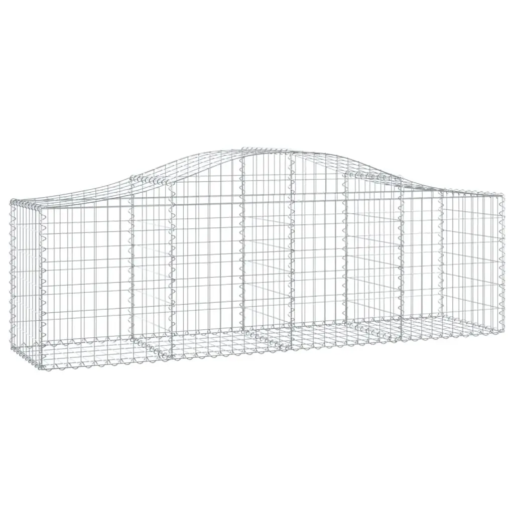 Arched Gabion Baskets Decorative Sound-Insulating Garden Barrier 200x50x60/80 cm