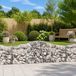 Arched Gabion Baskets 6 pcs Garden Barriers Decorative Retaining Wall Outdoor