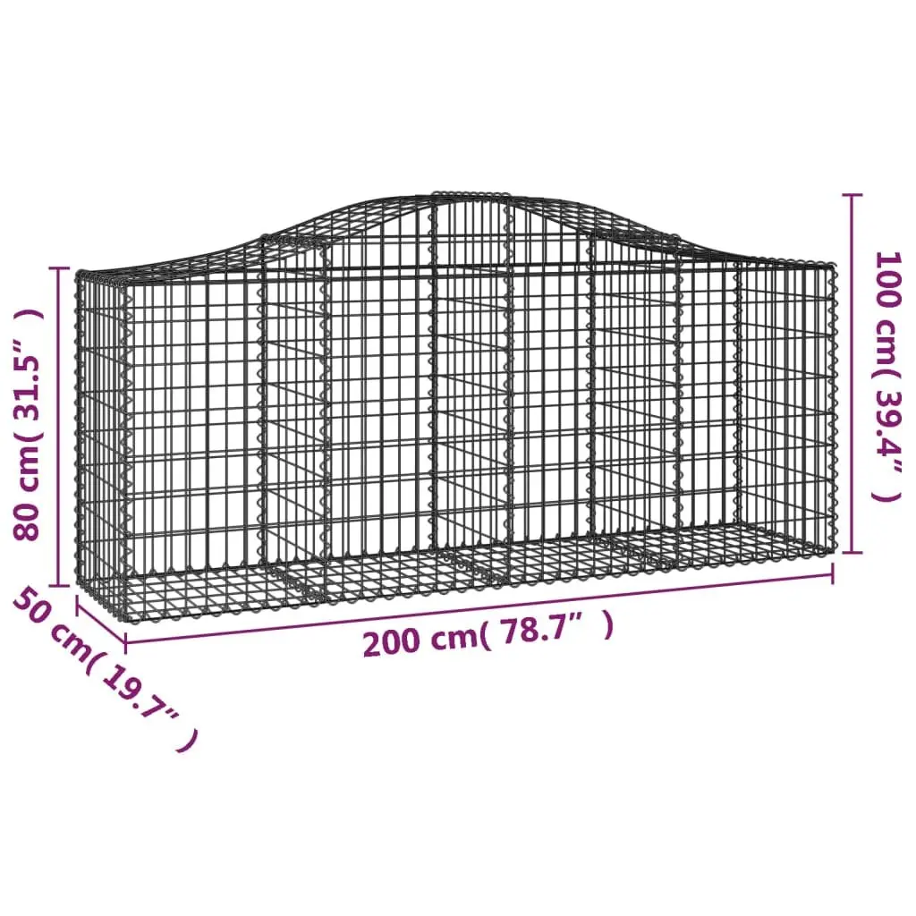 Arched Gabion Baskets 5pcs Garden Barrier Retaining Wall Decorative Outdoor