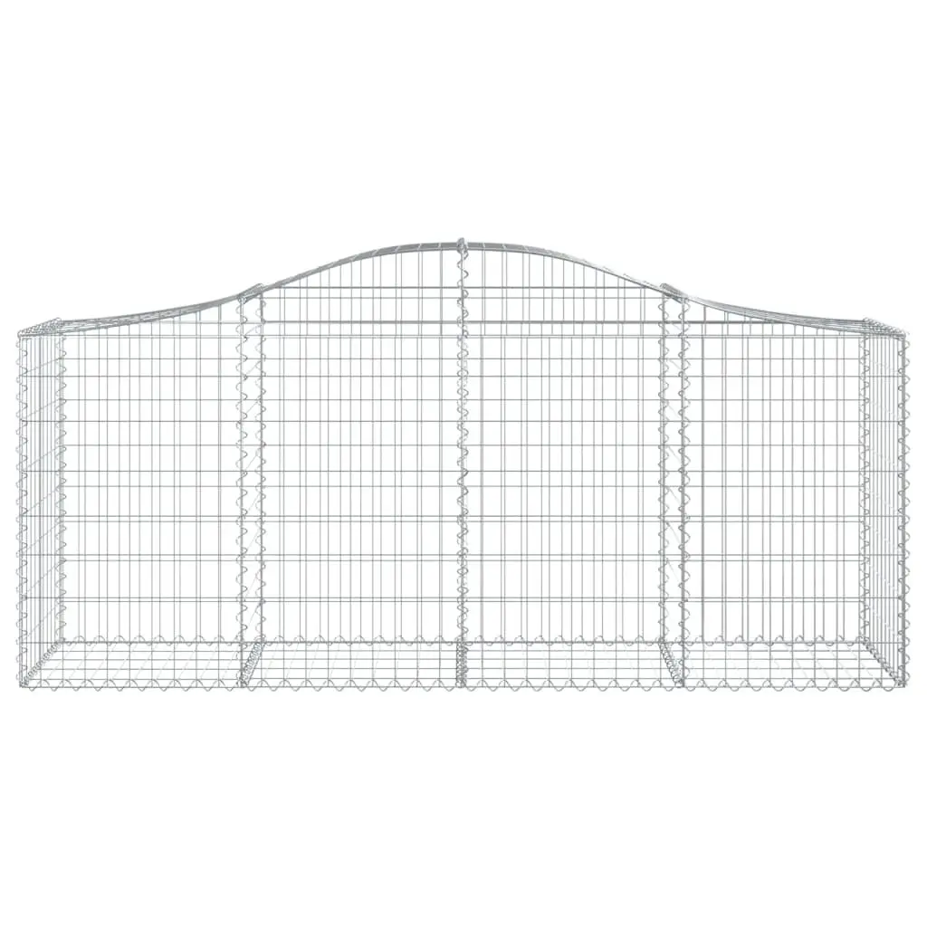 Arched Gabion Baskets Decorative Garden Barrier 200 x 50 x 80/100 cm 15 Piece Set