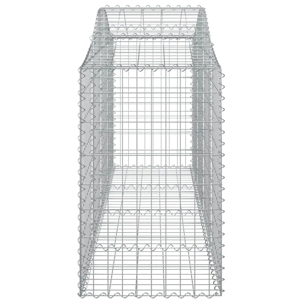 Arched Gabion Baskets Decorative Garden Barrier 200 x 50 x 80/100 cm 15 Piece Set