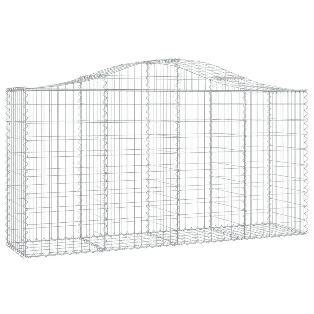 Arched Gabion Baskets Decorative Garden Barrier 200 x 50 x 100120 cm Silver 4 pcs