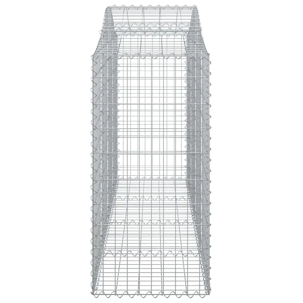 Arched Gabion Baskets Decorative Garden Barrier 200 x 50 x 100120 cm Silver 4 pcs