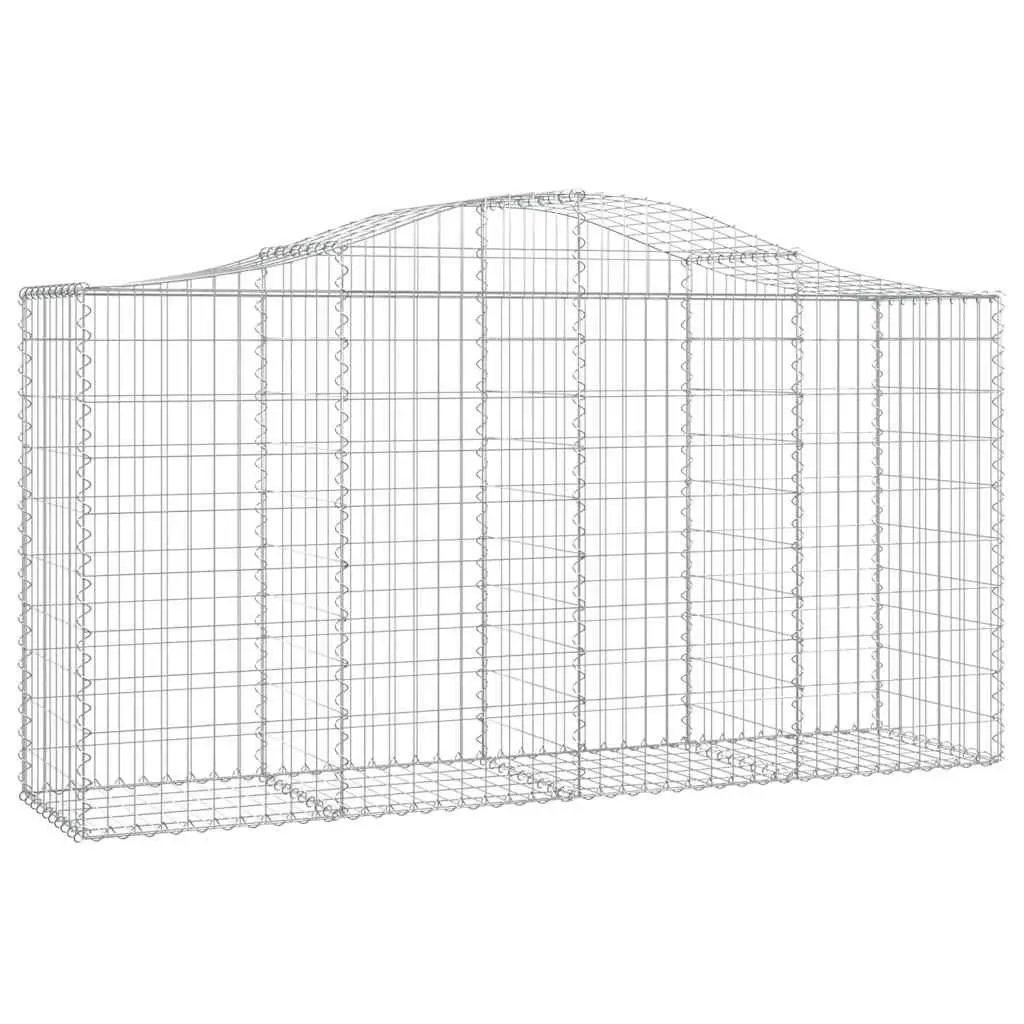 Arched Gabion Baskets Decorative Garden Barrier 200 x 50 x 100120 cm 8 Piece