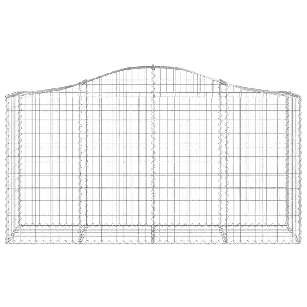 Arched Gabion Baskets Decorative Garden Barrier 200 x 50 x 100120 cm 8 Piece