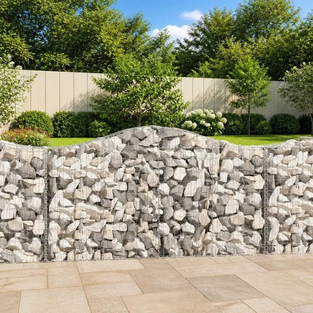 Arched Gabion Baskets 11 Piece Garden Retaining Wall Decorative Barrier Outdoor