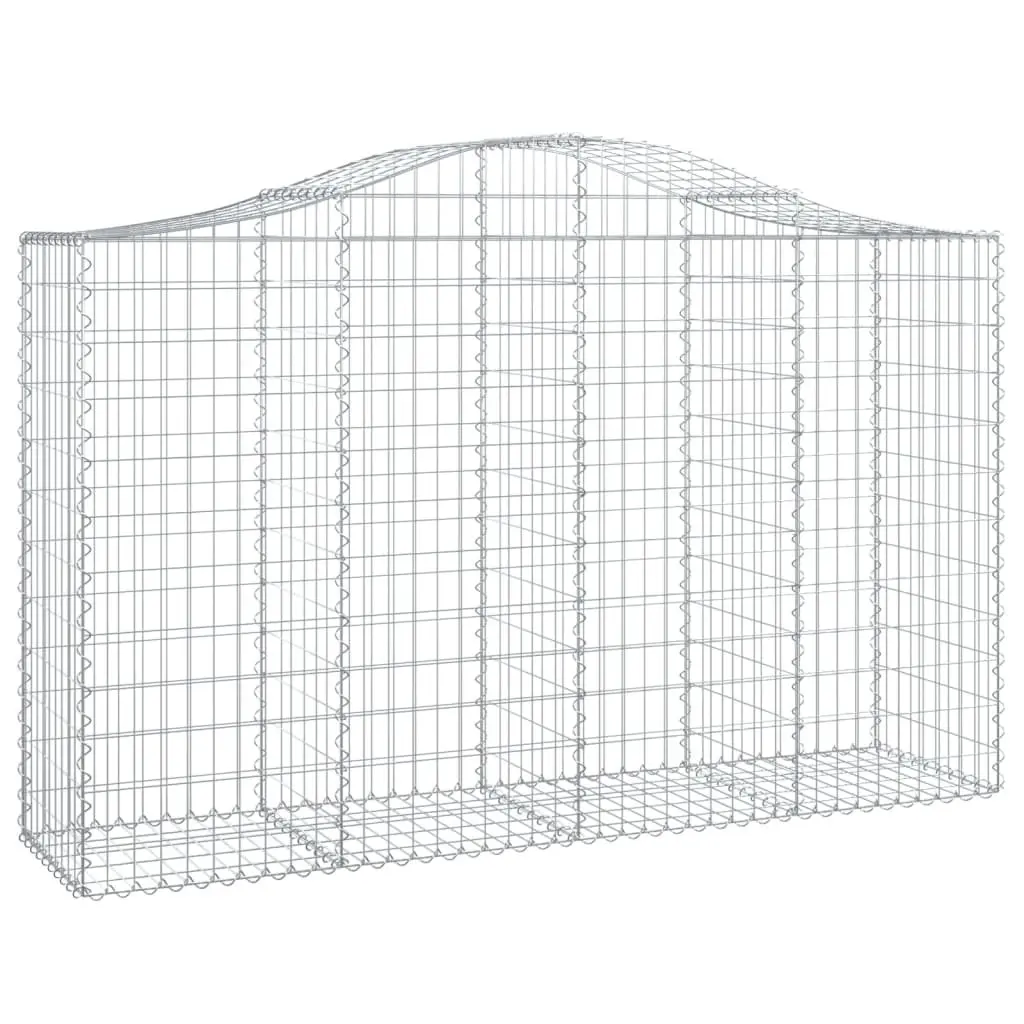 Arched Gabion Baskets Decorative Sound-Insulating Garden Barrier 200 x 50 x 120140 cm 4 Piece