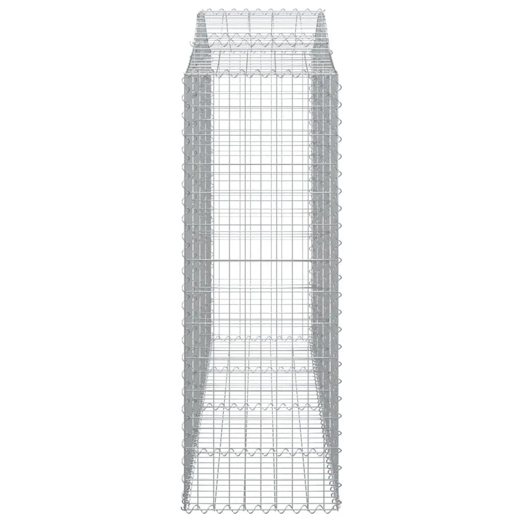 Arched Gabion Baskets Decorative Garden Barrier 3 Piece Set Silver 200 x 50 x 140160 cm