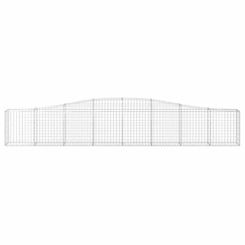 Arched Gabion Baskets Set 3 pcs Decorative Garden Barrier Retaining Wall Outdoor