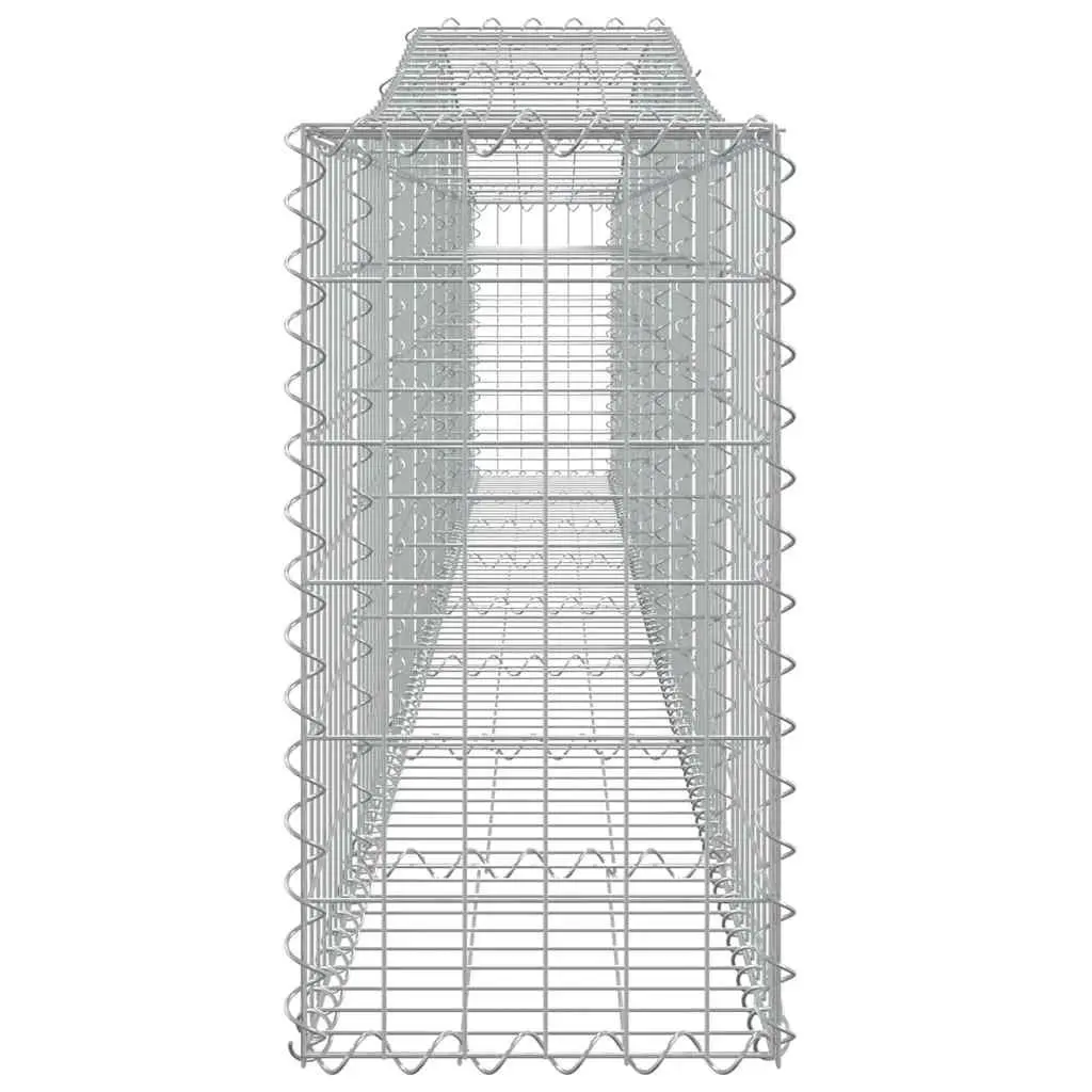 Arched Gabion Baskets Set 3 pcs Decorative Garden Barrier Retaining Wall Outdoor