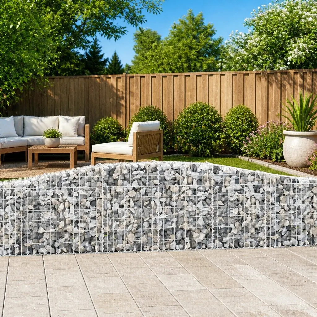 Arched Gabion Baskets Decorative 400x30x60/80 cm Garden Retaining Wall 5 Piece