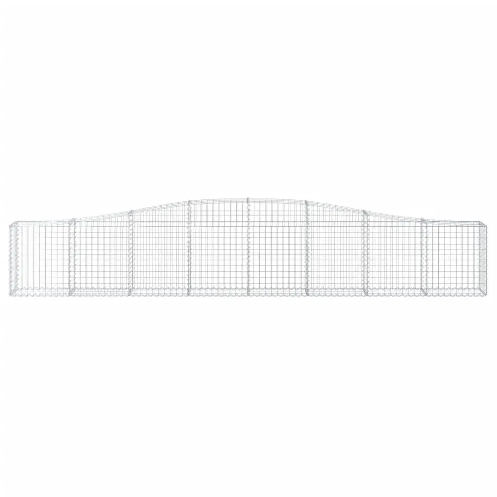 Arched Gabion Baskets Decorative 400x30x60/80 cm Garden Retaining Wall 5 Piece