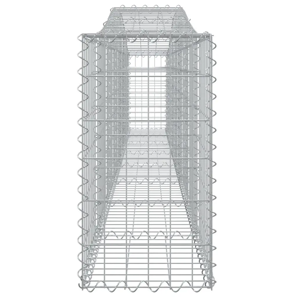 Arched Gabion Baskets Decorative 400x30x60/80 cm Garden Retaining Wall 5 Piece