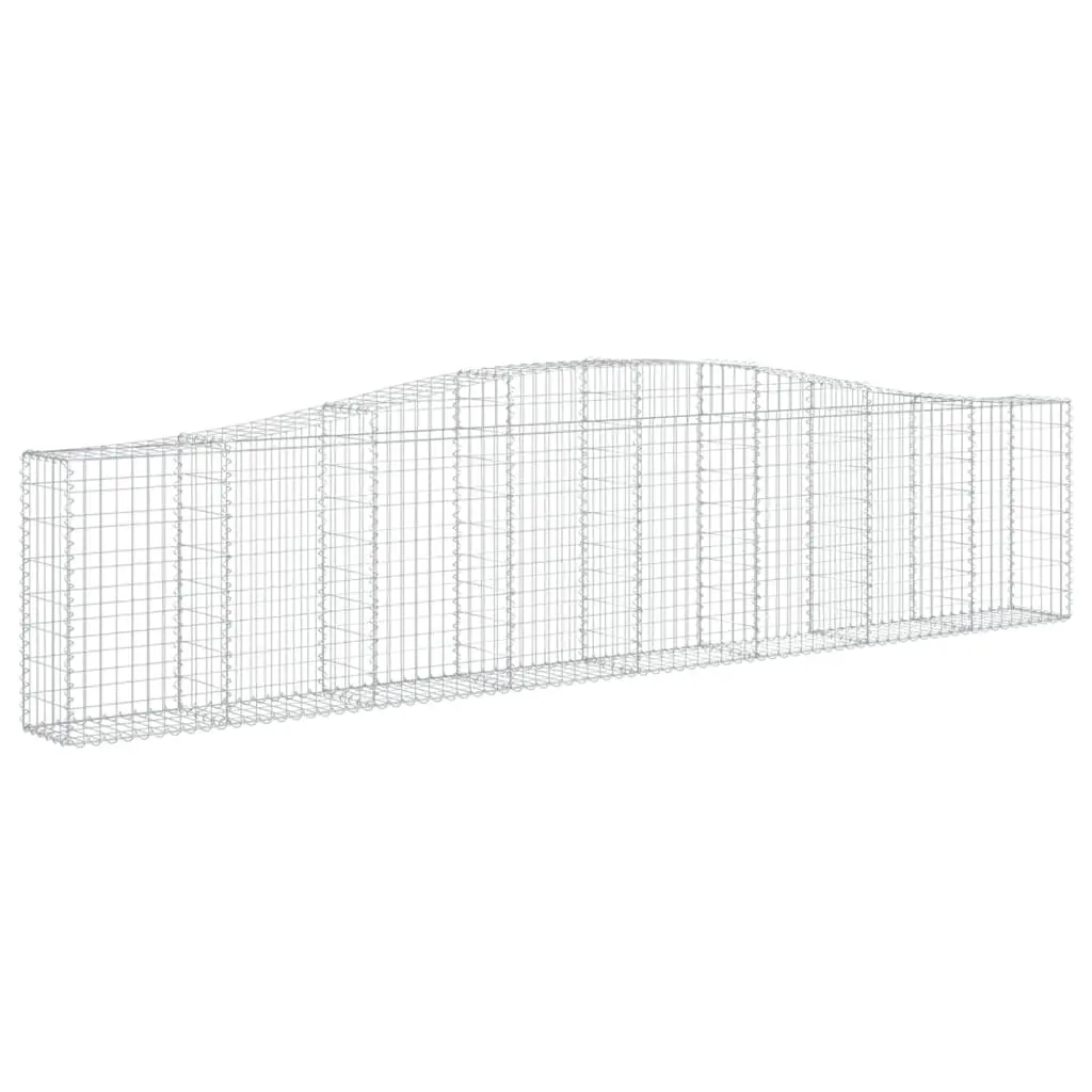 Arched Gabion Baskets Decorative Sound-Insulating 400x30x80/100 cm Galvanised Iron Garden Barrier 2 pcs