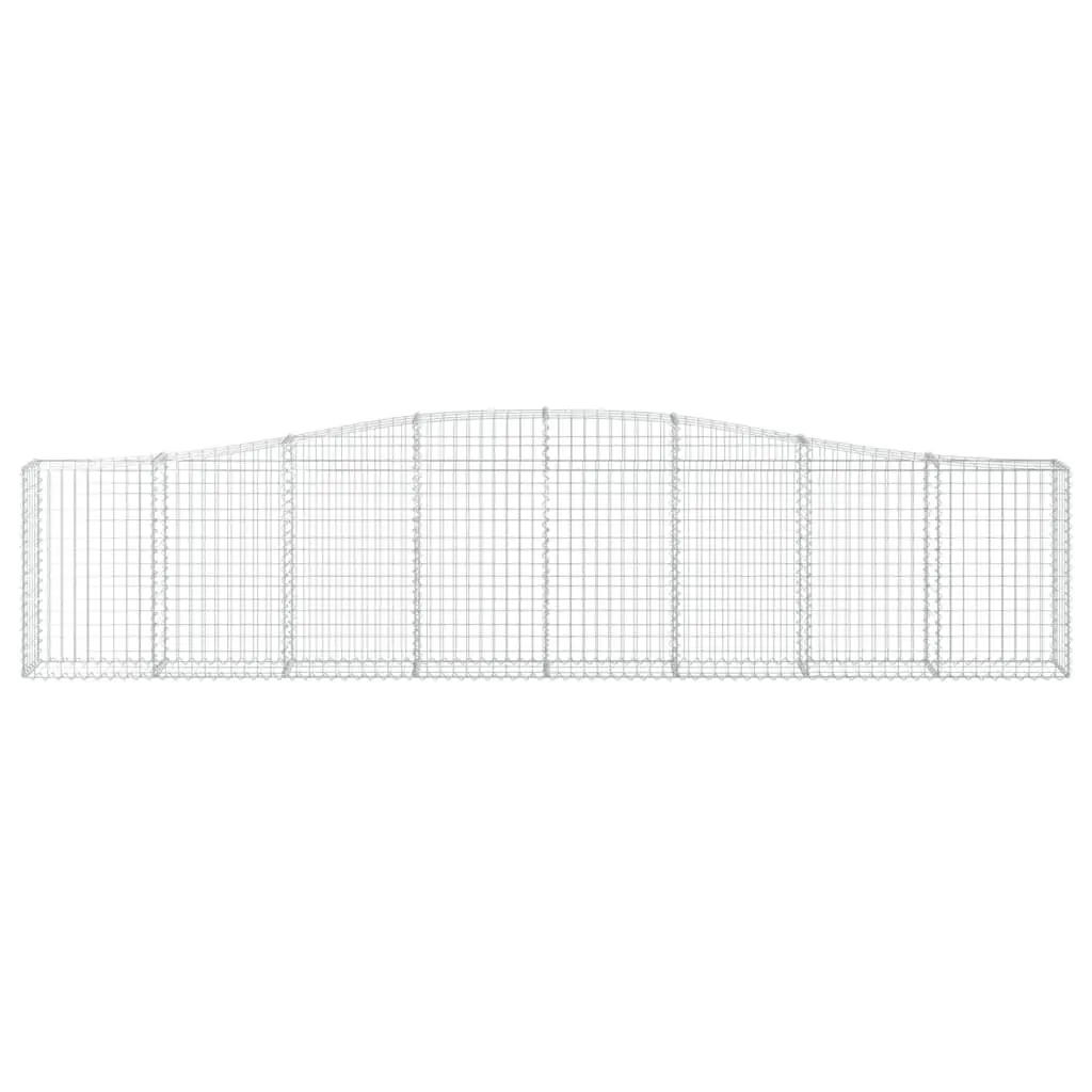 Arched Gabion Baskets Decorative Sound-Insulating 400x30x80/100 cm Galvanised Iron Garden Barrier 2 pcs