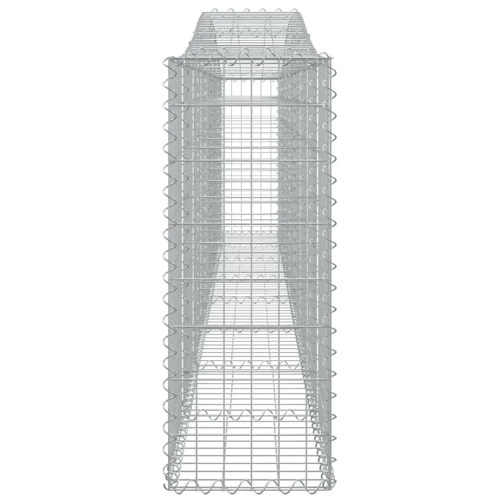 Arched Gabion Baskets Decorative Sound-Insulating 400x30x80/100 cm Galvanised Iron Garden Barrier 2 pcs