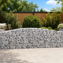 Arched Gabion Baskets 4 pcs 400x30x80/100 cm Garden Retaining Wall Decorative