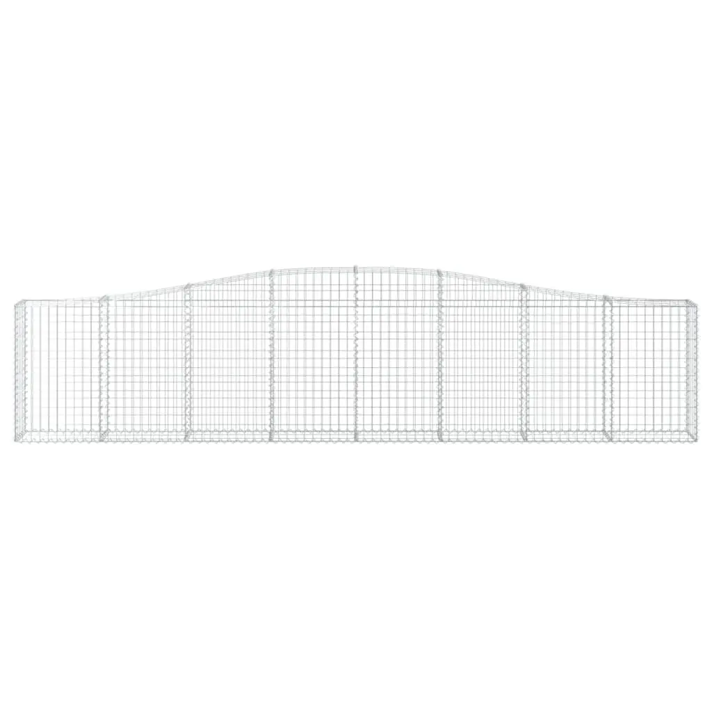 Arched Gabion Baskets Decorative 400x30x80/100 cm Garden Retaining Wall 4 Piece