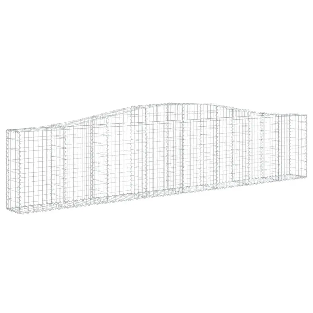 Arched Gabion Baskets Decorative 400x30x80/100 cm Garden Retaining Wall 5 Piece