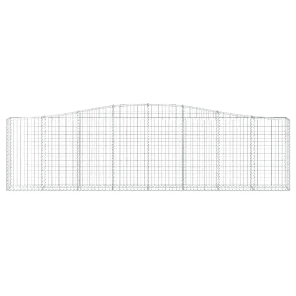 Arched Gabion Baskets Galvanised Iron Garden Barrier 400 x 30 x 100120 cm 4 Piece