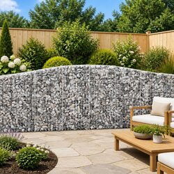 Arched Gabion Baskets 6 pcs Garden Barrier Retaining Wall Decorative Outdoor