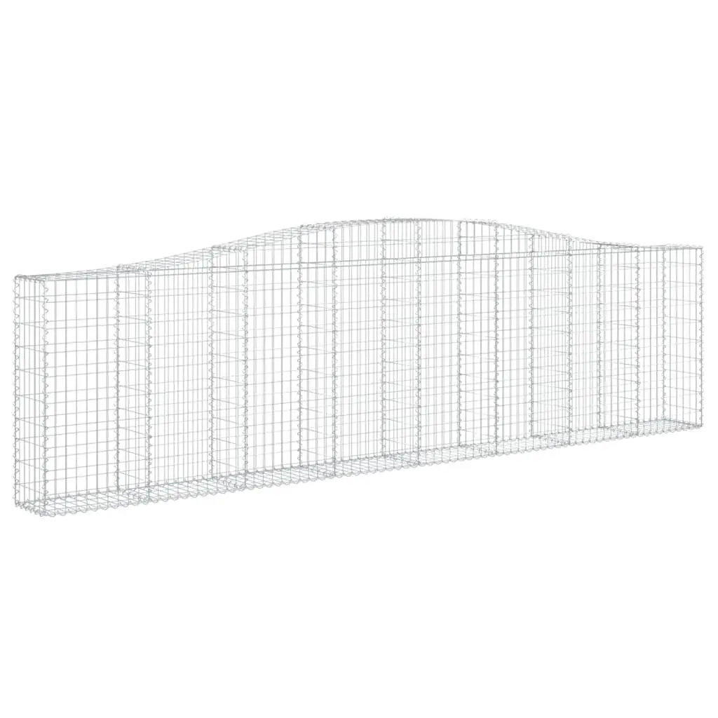 Arched Gabion Baskets 7 Piece Galvanised Iron Garden Retaining Wall Barrier