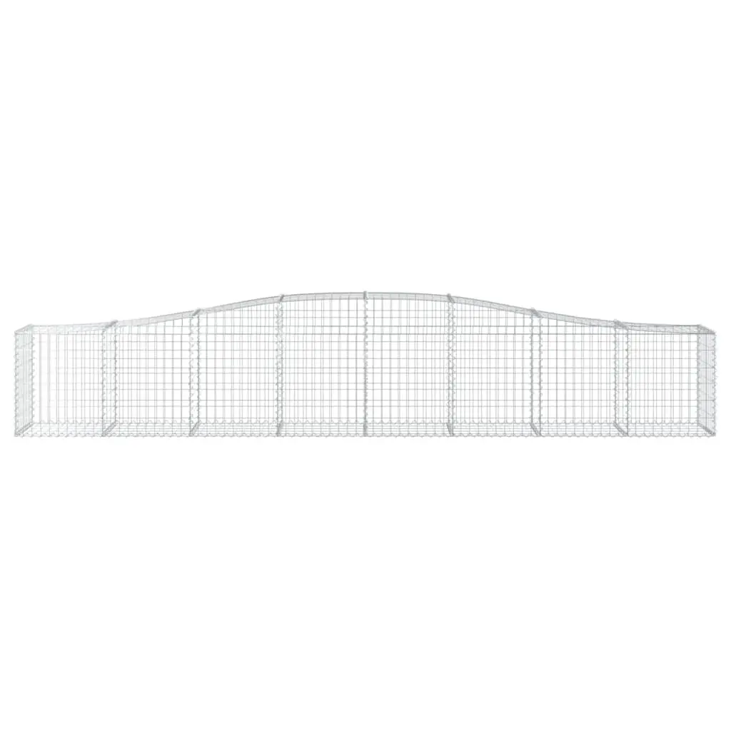 Arched Gabion Baskets Decorative Garden Barrier 400 x 50 x 60/80 cm 2 Piece