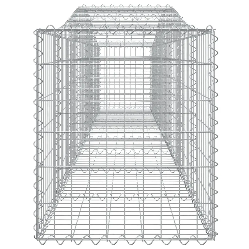 Arched Gabion Baskets Decorative Garden Barrier Set 3 pcs 400 x 50 x 60/80 cm Galvanised Iron Wire
