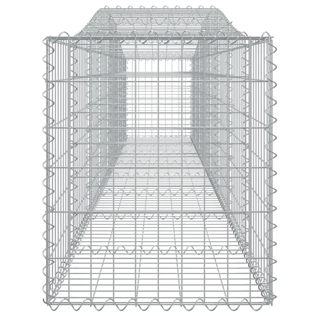 Gabion Baskets Arched Decorative 4pc Garden Barrier Sound-Insulating Retaining 400x50x60-80cm Galvanised Iron