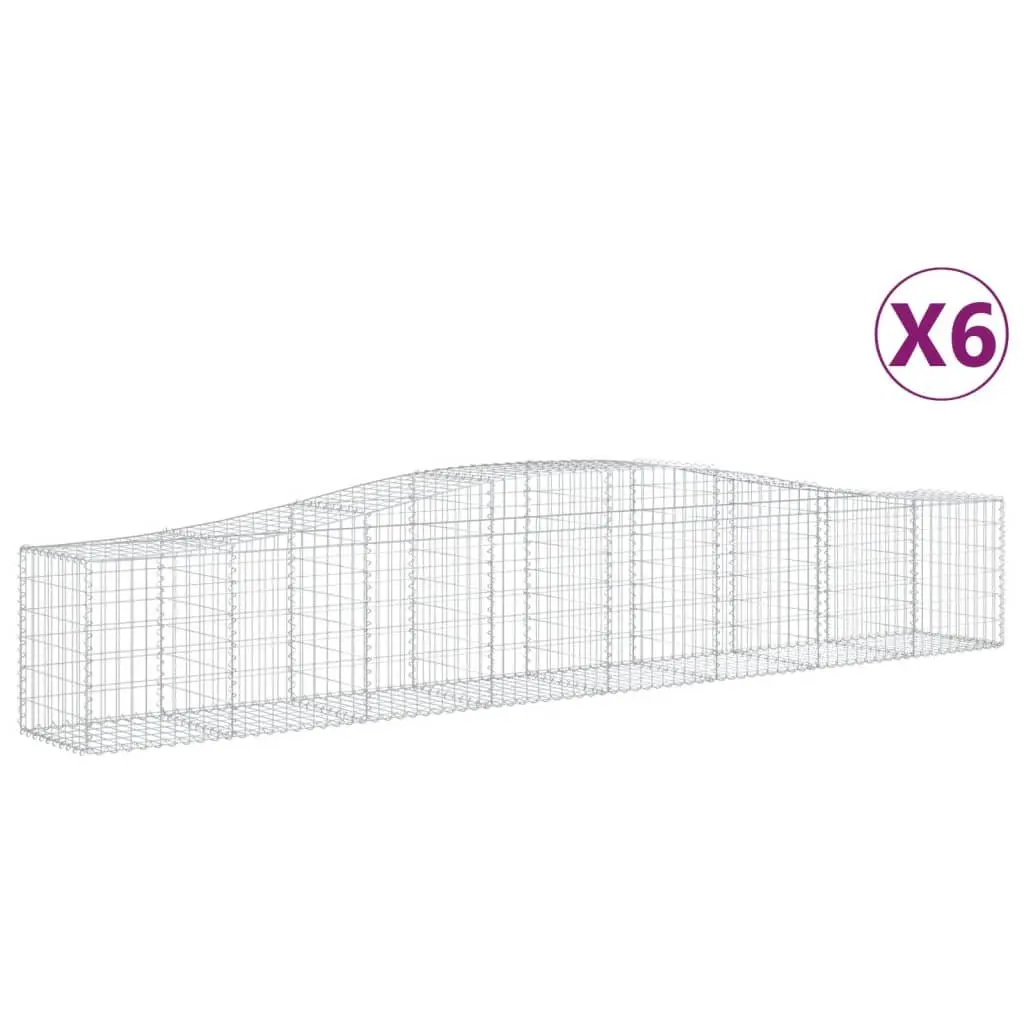 Arched Gabion Baskets Decorative Garden Barrier 400x50x60/80 cm