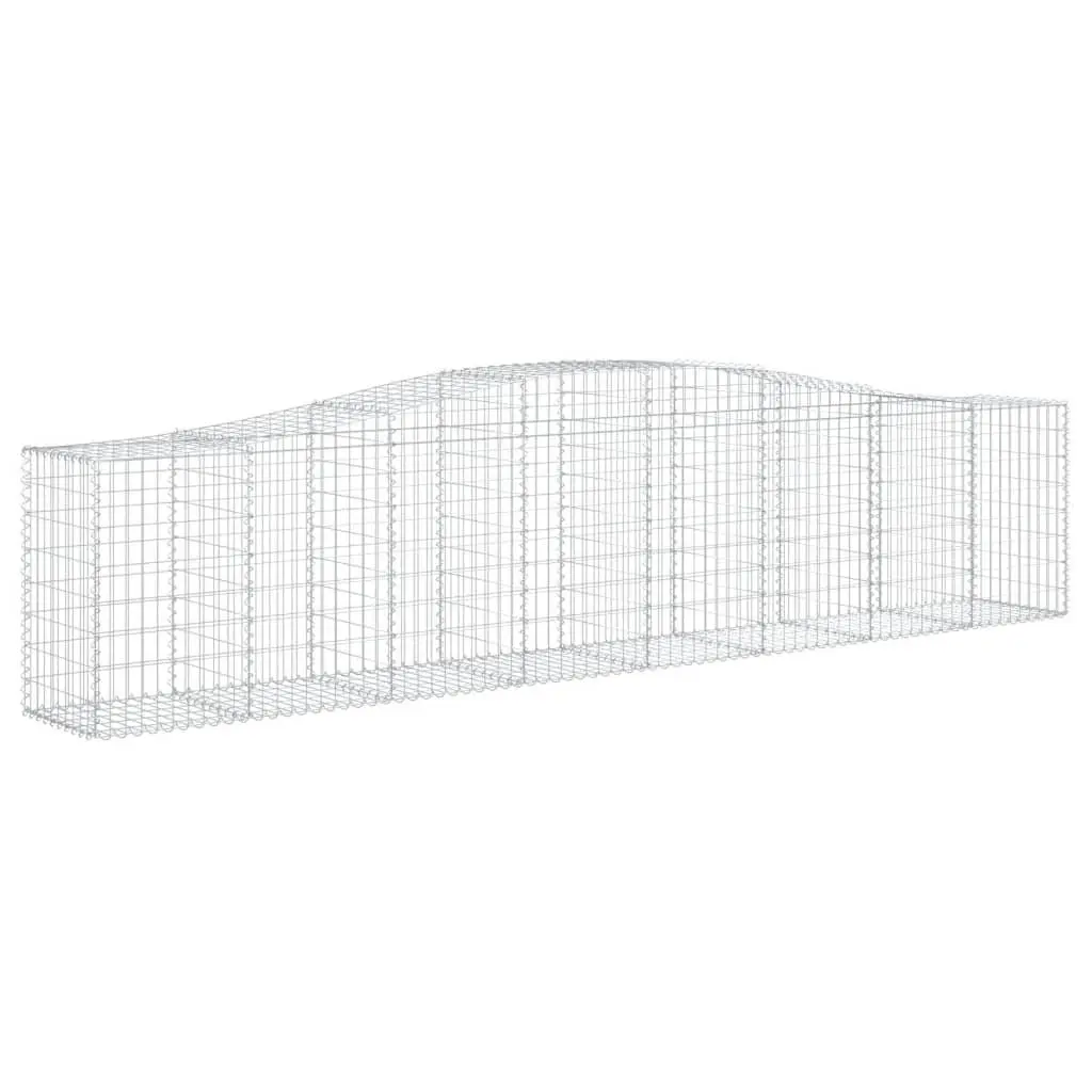 Arched Gabion Baskets Decorative Garden Barrier 400x50x80/100cm 2pcs Galvanised Iron