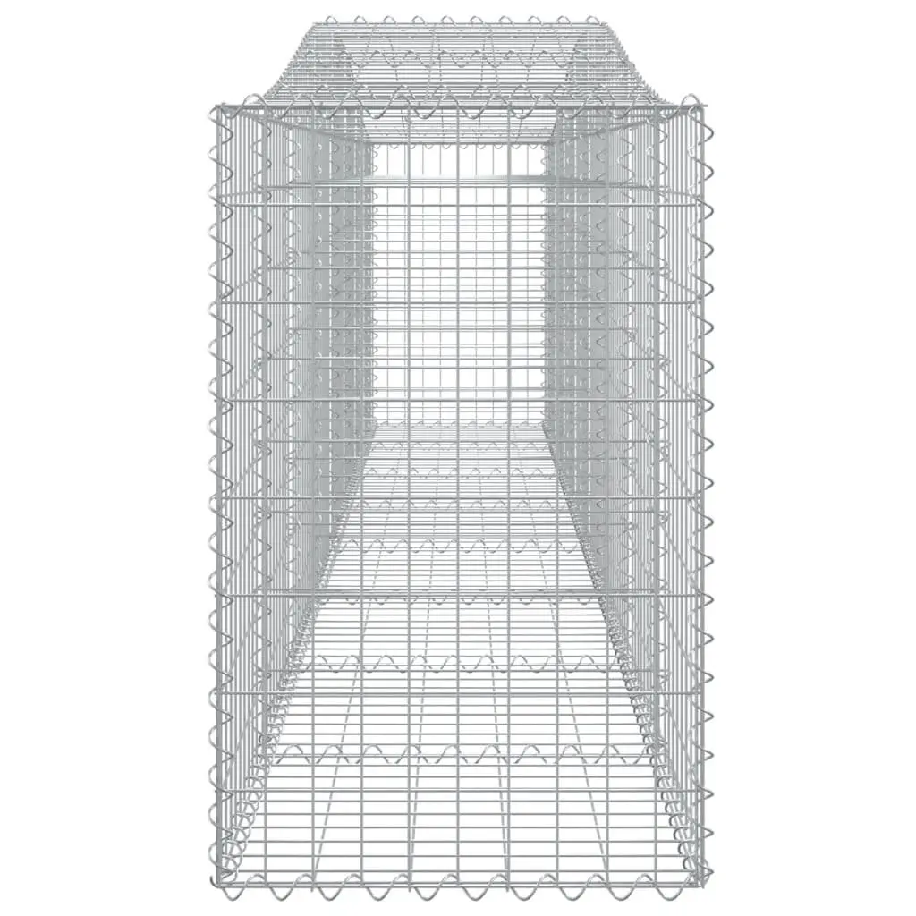 Arched Gabion Baskets Decorative Garden Barrier 400x50x80/100cm 2pcs Galvanised Iron