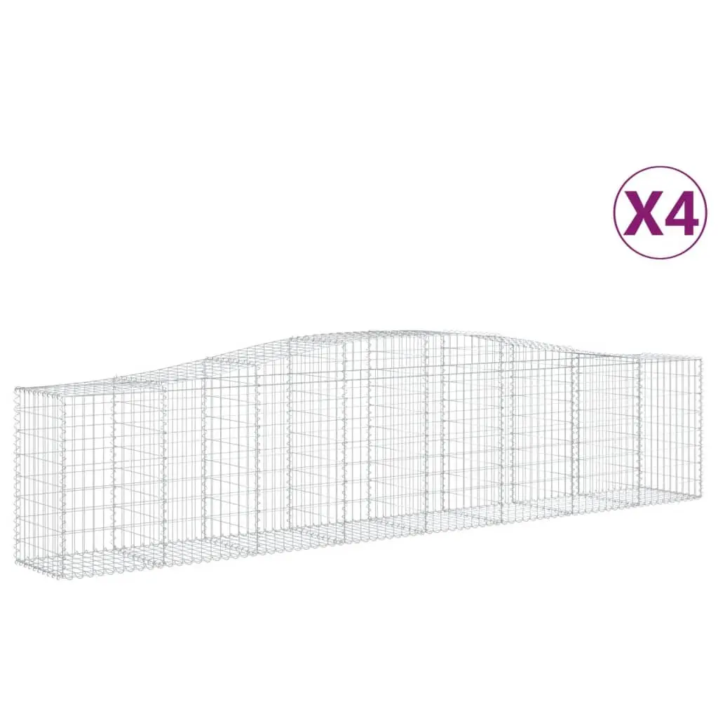Arched Gabion Baskets 4pcs Outdoor Garden Retaining Wall Decorative Barrier