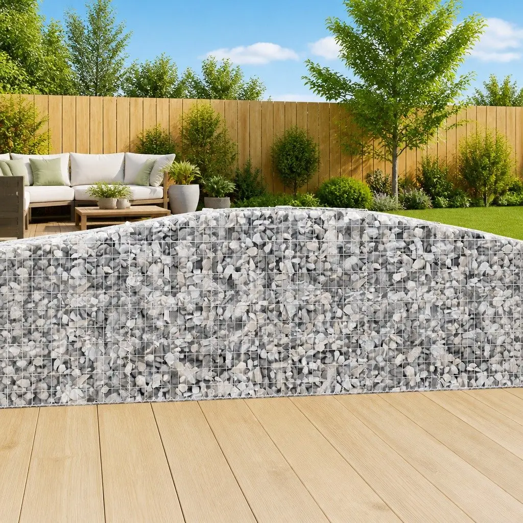 Arched Gabion Baskets Decorative 400x50x100120cm Garden Barrier Retaining Wall 5 Piece