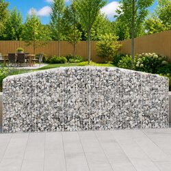 Arched Gabion Baskets 8 pcs 400x50x100/120 cm Garden Retaining Wall Barriers