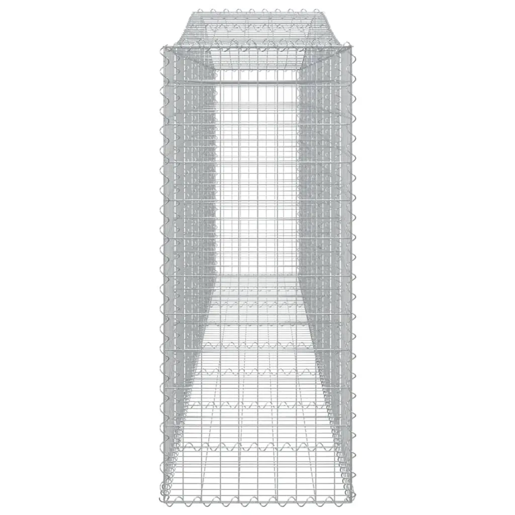Arched Gabion Baskets Decorative Garden Barrier 3 Piece 400 x 50 x 120140 cm Galvanised Iron Wire