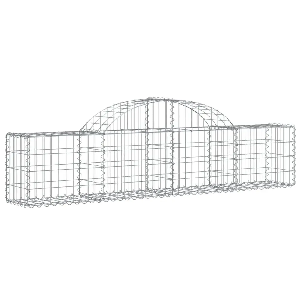 Arched Gabion Baskets Decorative Garden Barrier 200 x 30 x 40/60 cm 2pcs