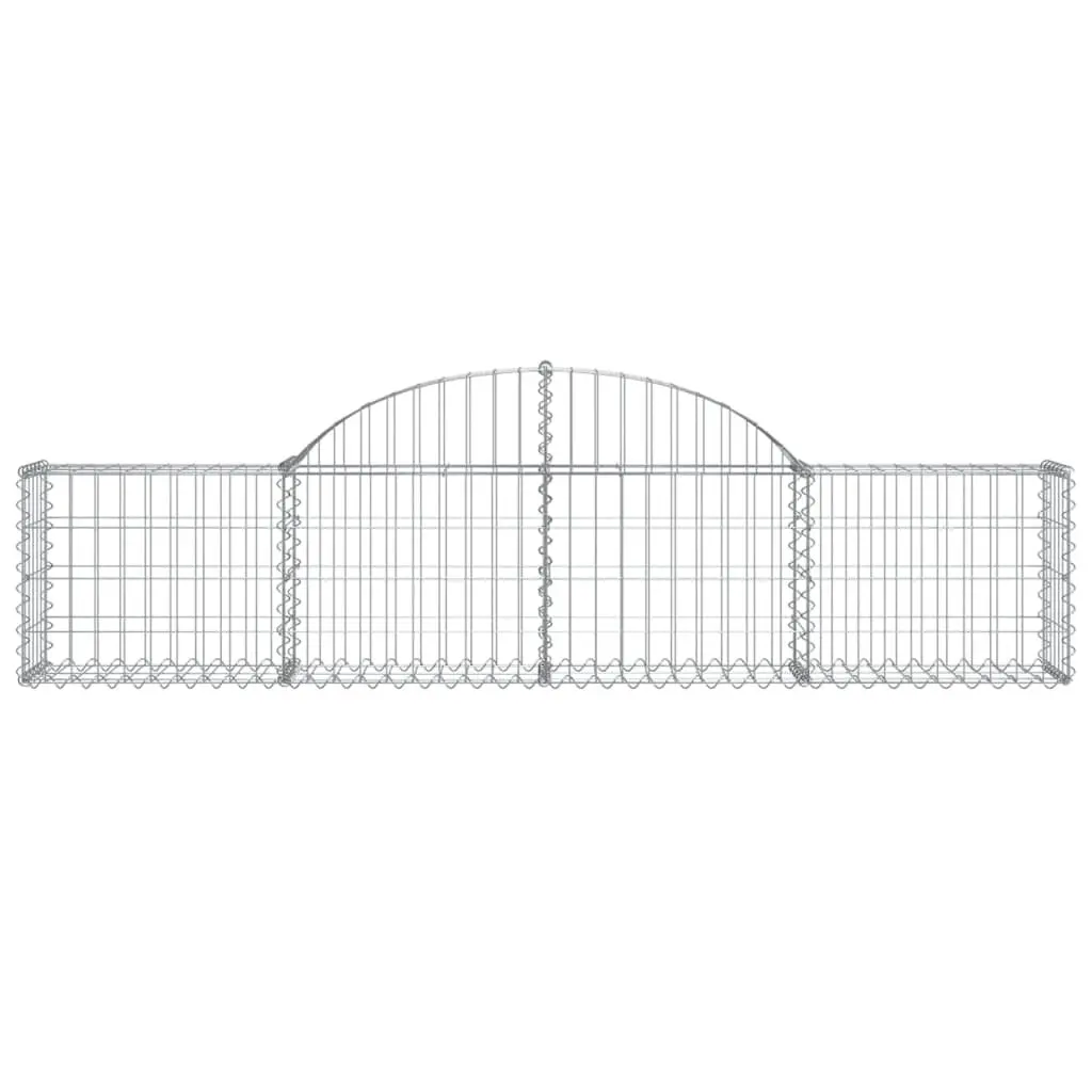 Arched Gabion Baskets Decorative Garden Barrier 200 x 30 x 40/60 cm 2pcs