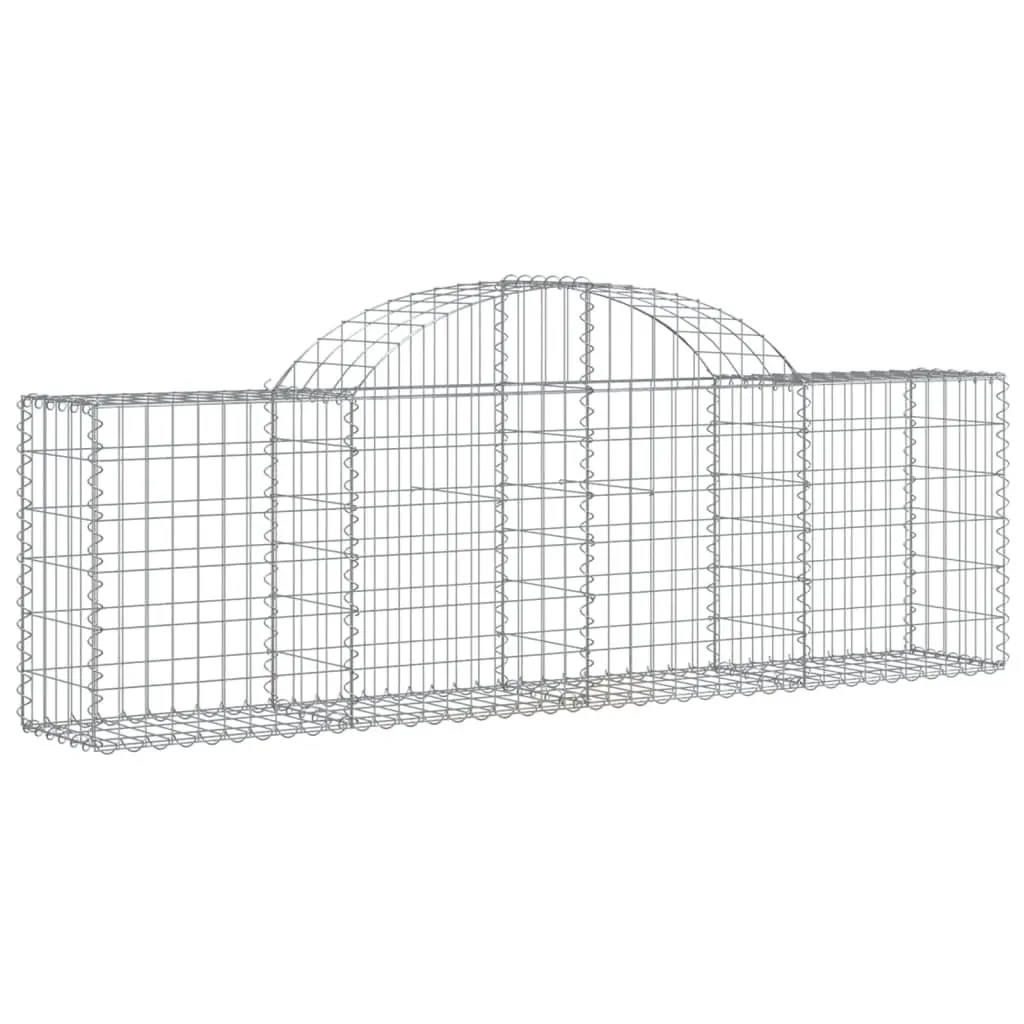 Arched Gabion Baskets Decorative Garden Barrier 200x30x60cm Silver 4 Piece