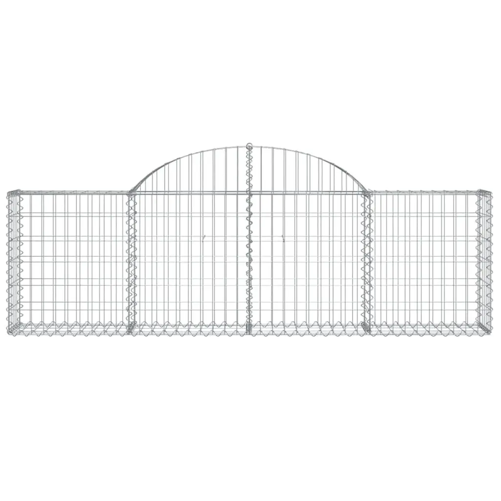 Arched Gabion Baskets Decorative Garden Barrier 200x30x60cm Silver 4 Piece