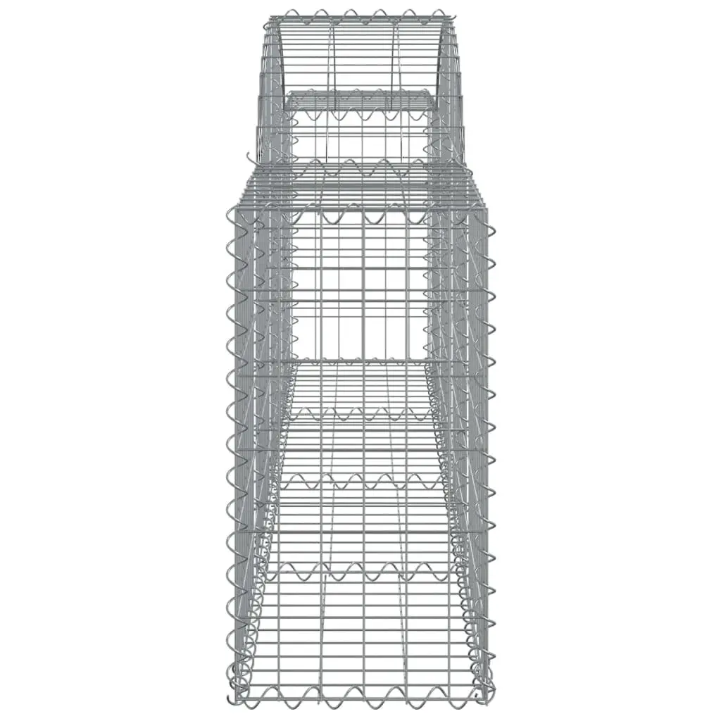 Arched Gabion Baskets Decorative Garden Barrier 200x30x60cm Silver 4 Piece