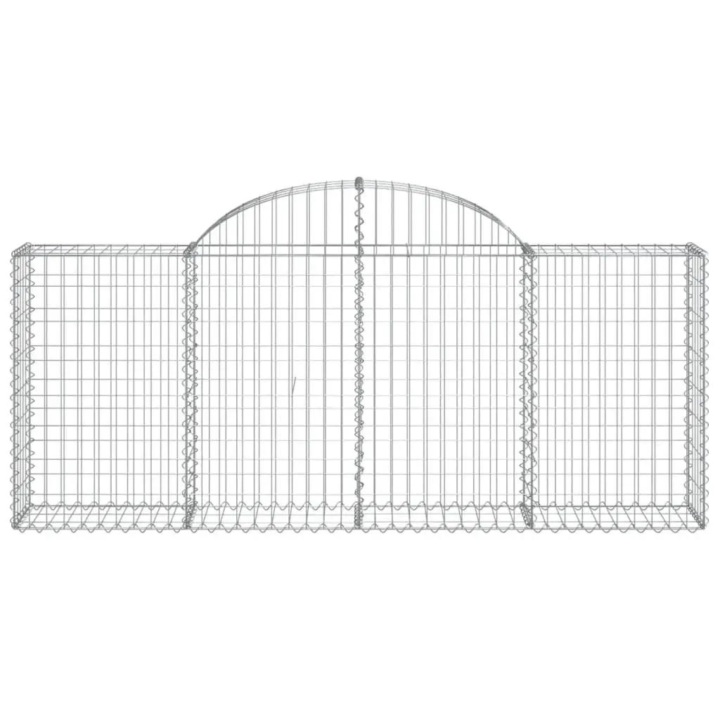 Arched Gabion Baskets Decorative Garden Barrier 200 x 30 x 80/100 cm 2 Pcs
