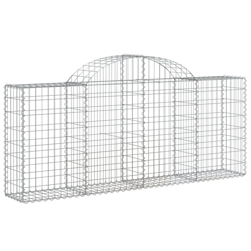 Arched Gabion Baskets Decorative Garden Barrier 200 x 30 x 80/100 cm 3 Piece Set