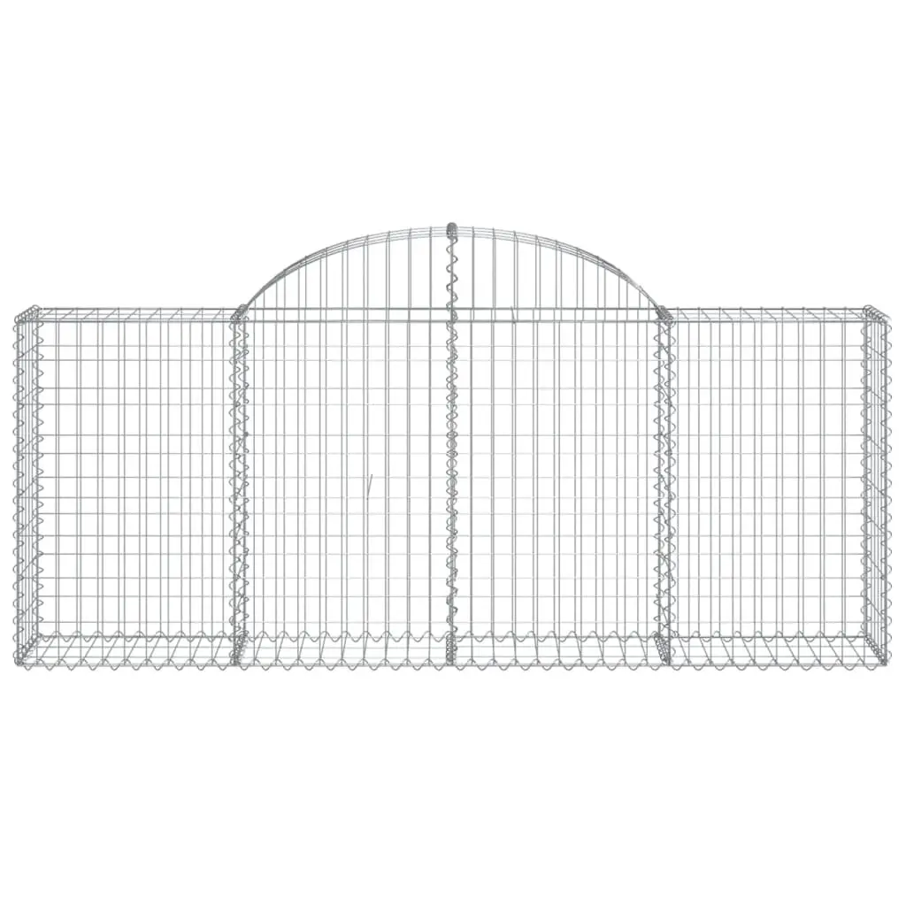 Arched Gabion Baskets Decorative Garden Barrier 200 x 30 x 80/100 cm 3 Piece Set
