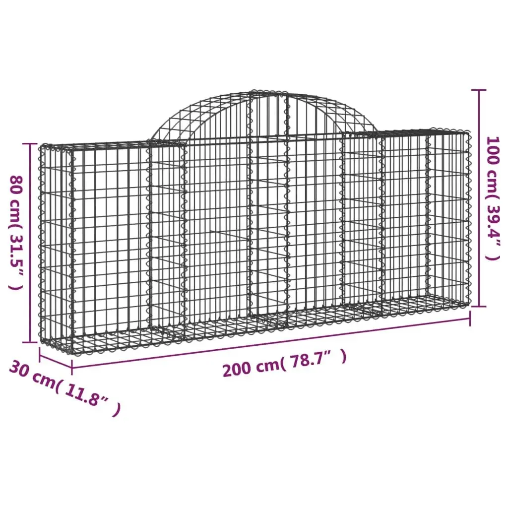 Arched Gabion Baskets 4 pcs Garden Barrier Retaining Wall Decorative Outdoor