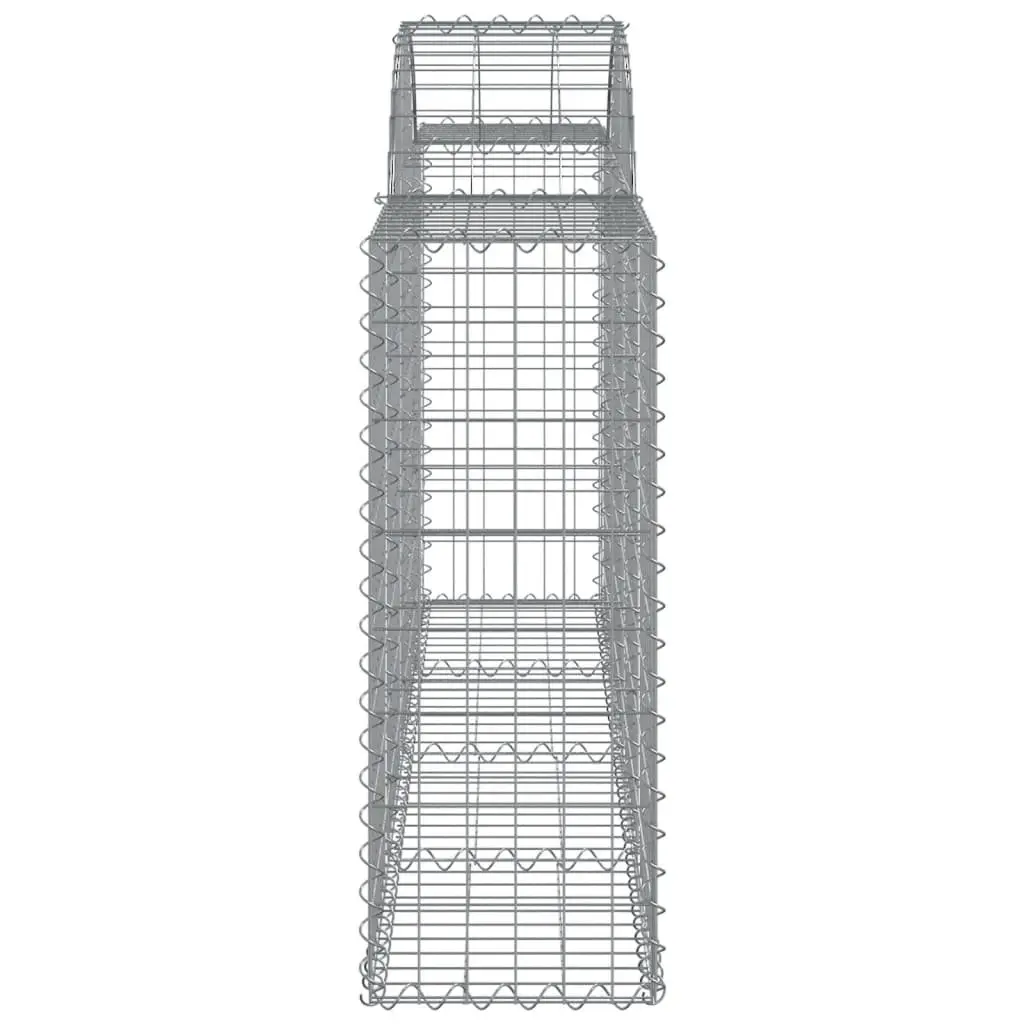 Arched Gabion Baskets Decorative Garden Barrier 200 x 30 x 80-100 cm 5 Piece Set